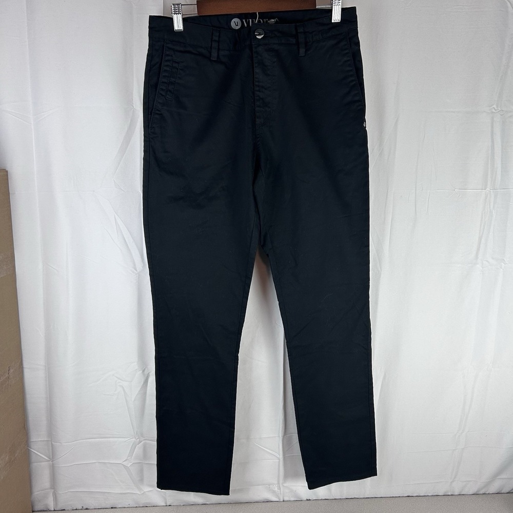Vuori Collins Chino Pants Men 32 x 31 Black Stretch Twill V433 Tapered